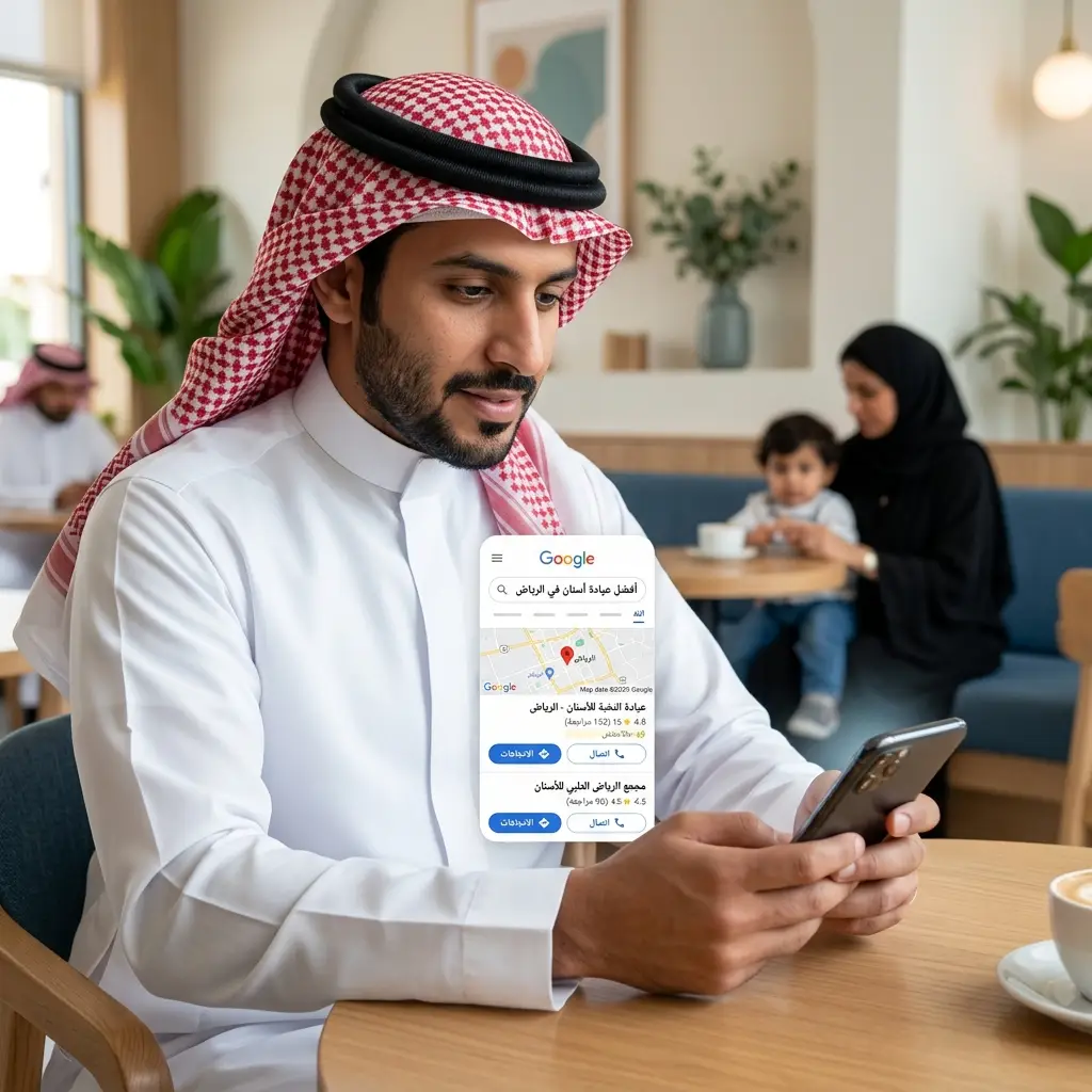 تعرف كيف يظهر بحث المرضى في الرياض وجدة على Google، وكيف يساعد Local SEO العيادات والمستشفيات على جذب المزيد من المرضى وزيادة الحجوزات.