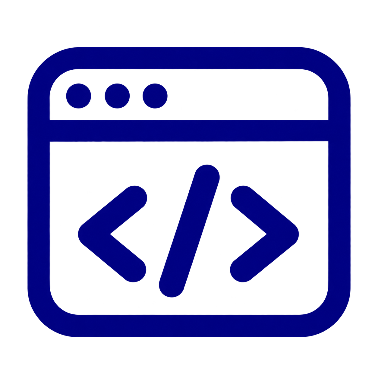 Blue Browser Code Icon
